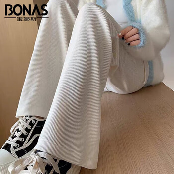 BONAS 宝娜斯 雪尼尔女士休闲阔腿裤服饰鞋包类商品-全利兔-实时优惠快报