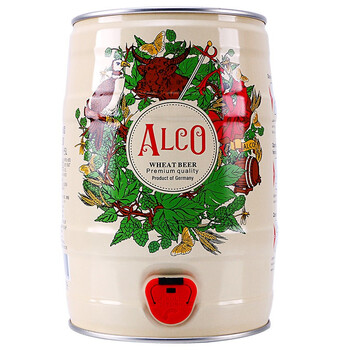 ALCO 阿尔寇 德国原装进口啤酒阿尔寇小麦白啤酒5L桶装食品类商品-全利兔-实时优惠快报