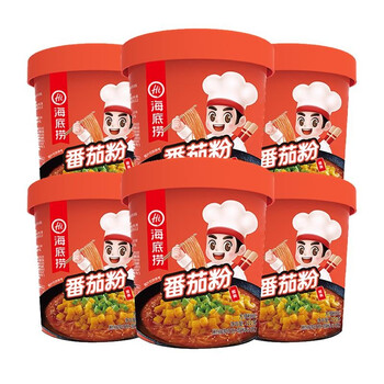 限移动端、京东百亿补贴：海底捞 方便速食冲泡粉丝懒人酸辣粉食品早餐夜宵米线零食米粉汤粥粉丝 番茄粉*6全利兔-实时优惠快报