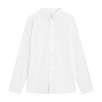 班尼路（Baleno）春季 衬衫男长袖弹力牛津纺潮流休闲舒适青少年翻领上衣男士条纹 01W-88004028 L