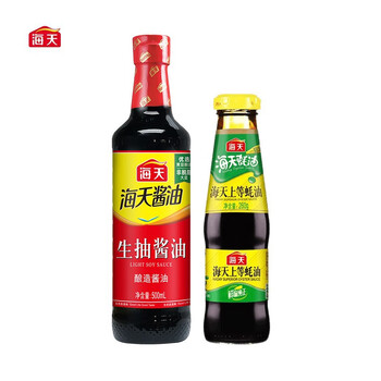 海天 生抽酱油500ml+上等蚝油260g凉拌炒菜提鲜组合2瓶装全利兔-实时优惠快报