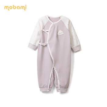 mobami 摩芭米 春秋全棉婴儿衣服连体衣新生儿连体衣和尚服满月礼物 紫色 66cm全利兔-实时优惠快报