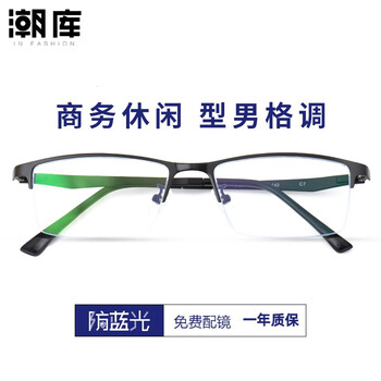 潮库 商务近视镜+1.67防蓝光镜片全利兔-实时优惠快报