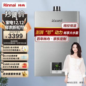 林内(Rinnai)16升燃气热水器 澎湃大水量 百年定制 芯动力系列RUS-16QD31（JSQ31-D31）京品家电