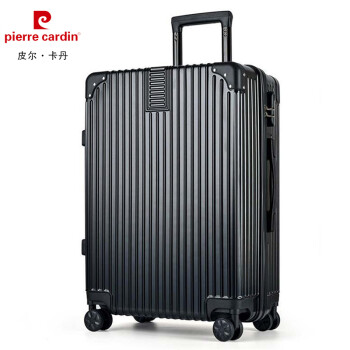皮尔卡丹（PIERRE CARDIN）行李箱男万向轮简约22英寸拉杆箱短途旅行箱女托运黑色密码箱子