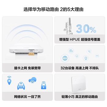 HUAWEI 华为 移动路由 2 天际通版年包数码类商品-全利兔-实时优惠快报