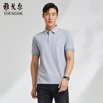 雅戈尔t恤男士2022夏季青年男士商务休闲短袖t恤vspc533066dca灰色l
