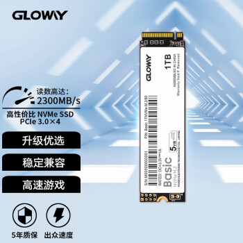 光威（Gloway）1TB SSD固态硬盘 M.2接口(NVMe协议) Basic-基础版/五年质保 TLC颗粒