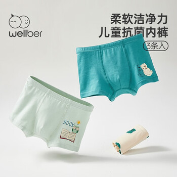 Wellber 威尔贝鲁 儿童内裤 3条全利兔-实时优惠快报