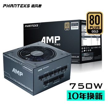 追风者(PHANTEKS)AMP额定750W金牌全模组 台式电脑机箱电源(十年换新/14cm小机身/一键风扇启停/全日系电容)