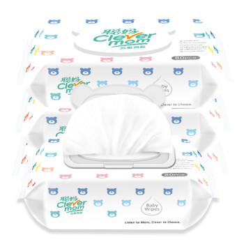 Clevermom聪妈云柔润品系列7次净化EDI水手口湿巾婴儿湿纸巾80张3包