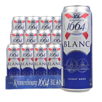 凯旋1664（kronenbourg 1664）克伦堡凯旋小麦原装进口  1664白啤酒500ml*12听  送礼自饮佳品