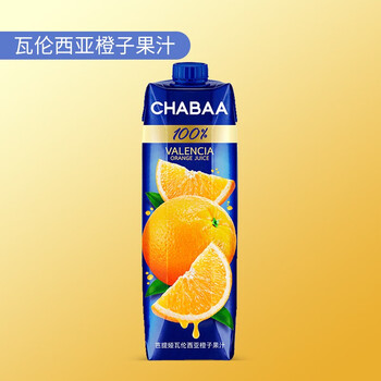 CHABAA 芭提娅 泰国进口100%瓦伦西亚橙子汁1L*1瓶 多款口味可选食品类商品-全利兔-实时优惠快报