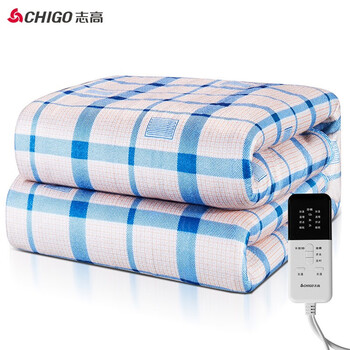 CHIGO 志高 双人电暖毯定时除螨自动断电 1.8m*2.0m 梦幻兰格家电类商品-全利兔-实时优惠快报