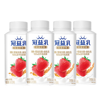 MENGNIU 蒙牛 冠益乳燕麦草莓酸奶 250g*4食品类商品-全利兔-实时优惠快报