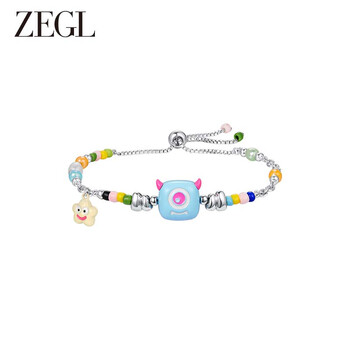 ZENGLIU ZEGL小怪兽彩色串珠多巴胺手链女轻奢小众简约手饰生日礼物送女友 笑脸小怪兽彩串手链服饰鞋包类商品-全利兔-实时优惠快报
