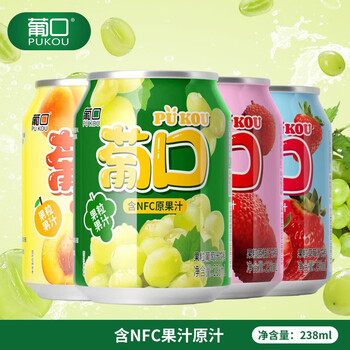 pukou 葡口 NFC果汁饮料 混搭口味238ml* 混搭12罐全利兔-实时优惠快报