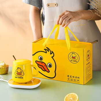 JIN DIAN GUANG NIAN 京典光年 暖暖杯 55度恒温杯陶瓷牛奶加热保温杯垫公司礼品定制logo DD CHICK日用百货类商品-全利兔-实时优惠快报