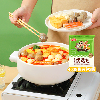 Anjoy 安井 火锅丸优选包400g*3袋(爆汁小鱼丸+撒尿肉丸+Q鱼味板+仿蟹柳) 44.9元食品类商品-全利兔-实时优惠快报