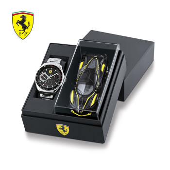 法拉利（Ferrari）SPEEDRACER系列商务钢带石英手表双日历多功能防水男表47.6mm0870037