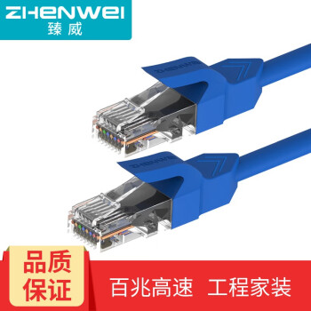 臻威（ZHENWEI）超五类网线 百兆网络 Cat5e双水晶头成品跳线 工程家用宽带非屏蔽八芯双绞线 超五类网线-8米