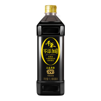 千禾 酱油 零添加头道原香380天特级生抽 酿造酱油  不使用添加剂 1L