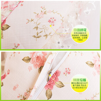 
                                        十字绣抱枕一对情侣印花十字绣抱枕卡通蕾丝抱枕靠垫结婚礼系列 含情相视 不含枕芯                