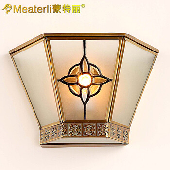 蒙特丽 客餐厅卧过道壁灯TBX1 美式乡村全铜灯具 (B) 型号TB51_26*18cm