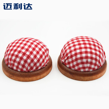 
                                                                                迈利达 DIY布艺手工缝纫工具 木底插针垫 插针包防止掉针 彩珠针座垫 手缝针插 缝纫针插针扎 木底针插包一个                
