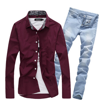 杰仕DANJIESHI 2015春夏季新款休闲男衬衫长