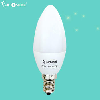 富虹斯 LED尖泡 水晶灯吊灯光源 E14螺口蜡烛泡 3w 日光色(白光)