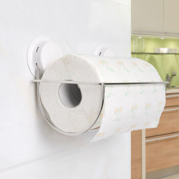 嘉宝 吸盘大号纸巾架 浴室不锈钢厕纸盒大卷纸收纳置物架