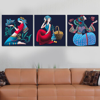 
                                        卡卡十字绣5D魔方钻石画阿诗玛蝶舞丰收钻石绣贴钻画粘钻石十字绣新款人物szx 魔方圆钻阿诗玛丰收50*50cm                