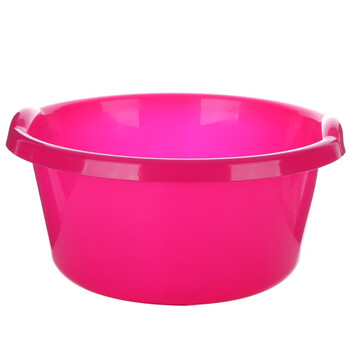顺美 塑料盆 34CM欧式脸盆 带把手加厚浴室厨房多用盆 SM-2060 玫红色