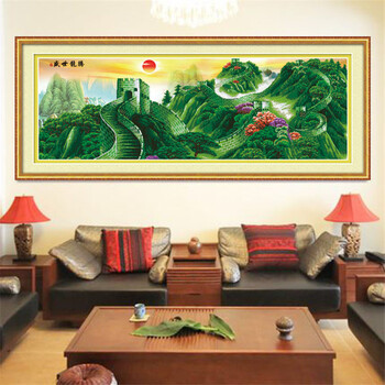 
                                        爱度ks钻石画5D钻石绣龙腾盛世魔方圆钻江山如画山水风景客厅大画粘钻贴钻十字绣 大版尺寸约223*82cm 5d免烫魔方钻石画                