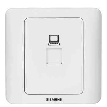 西门子(SIEMENS)开关插座 六类电脑插座 86型暗装面板 远景雅白色