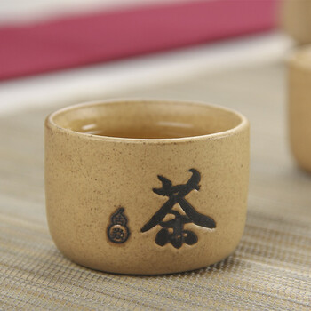 
                                        金镶玉 功夫茶具 古韵土陶一壶两杯套组 陶瓷茶壶茶杯整套                