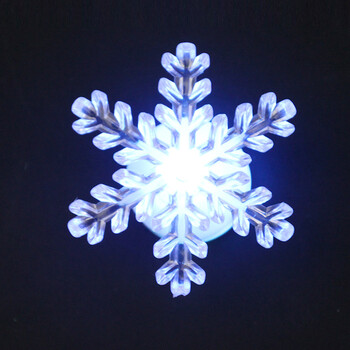 诺琪 透明亚克力闪光LED雪花小夜灯 圣诞节装饰彩灯节日装饰灯 圣诞树彩灯 节庆饰品