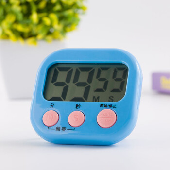 厨格格 电子定时器大屏幕计时器 厨房提醒器 礼品钟 闹钟 正倒计时提0 蓝色
