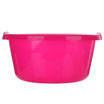顺美 塑料盆 34CM欧式脸盆 带把手加厚浴室厨房多用盆 SM-2060 玫红色