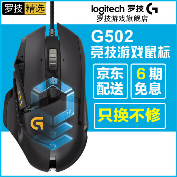 罗技 （Logitech）G502 竞技游戏鼠标 RGB炫彩有线宏编程 绝地求生 吃鸡利器