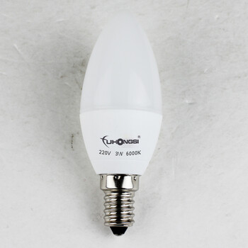 富虹斯 LED尖泡 水晶灯吊灯光源 E14螺口蜡烛泡 3w 日光色(白光)