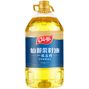 仙餐 精炼一级压榨菜籽油 四川非转基因食用油5L,降价幅度11.5%