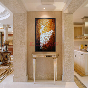 Timax油画国画3D画高清微喷定制 客厅玄关沙发背景墙装饰画 办公室挂画油画壁画定制题材 无框三拼 30*60