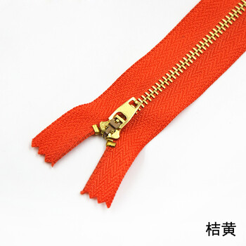 
                                        迈利达 4号金属铜闭尾拉链 牛仔裤休闲裤门襟拉链衣服袖子口袋拉链裙子铜拉链18cm 桔黄一条                