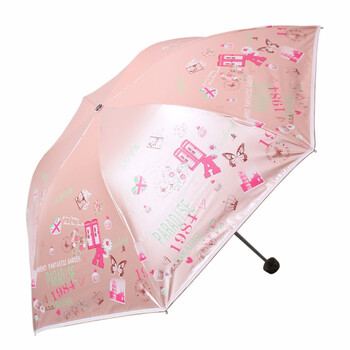 
                                        
                                        天堂伞 自游自在三折超轻黑胶晴雨伞太阳伞  玉红31027E                