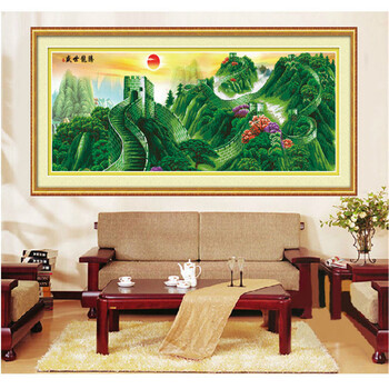 
                                        爱度ks钻石画5D钻石绣龙腾盛世魔方圆钻江山如画山水风景客厅大画粘钻贴钻十字绣 大版尺寸约223*82cm 5d免烫魔方钻石画                
