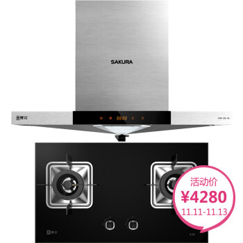 樱花(SAKURA)欧式18立方 4.2KW油烟机灶具套装 CXW-200-89+A38 (天然气)