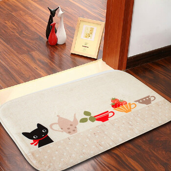 
                                        
                                        青苇 个性印染 地垫门垫 吸水防滑 浴室厨房脚垫 小黑猫 40*60cm                