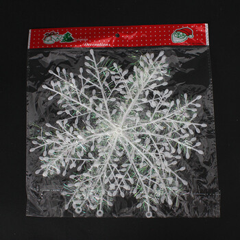 诺琪 圣诞装饰品 圣诞雪花片 雪花串窗贴 绕线 场景装饰布置挂件 圣诞节装饰品 节庆饰品 10cm一包3片(白色)